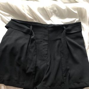 Black High Waisted Tie shorts !